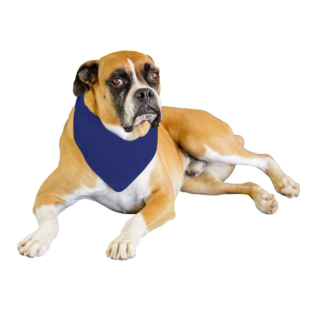 9 Pack Extra Large Solid Polyester Dog Neckerchief Triangle Bibs Bandanas Image 4