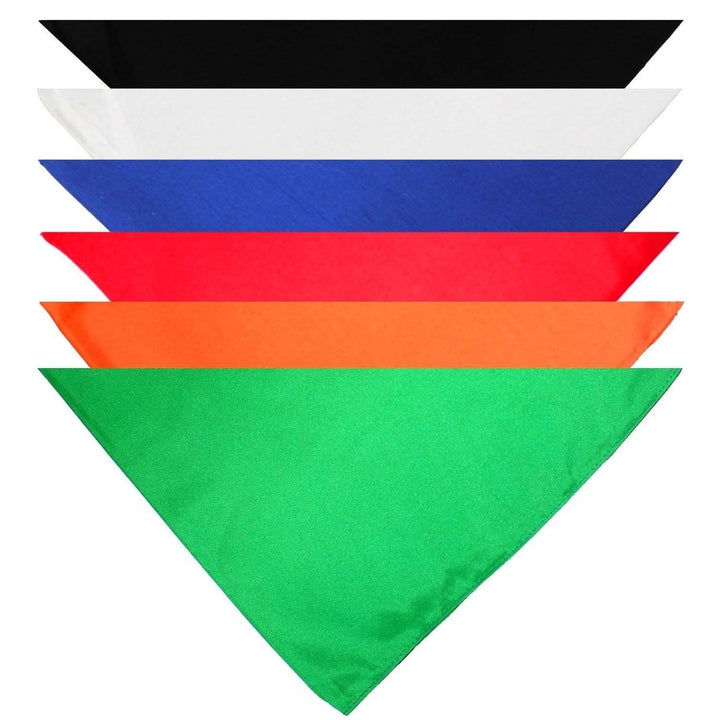 9 Pack Extra Large Solid Polyester Dog Neckerchief Triangle Bibs Bandanas Image 11