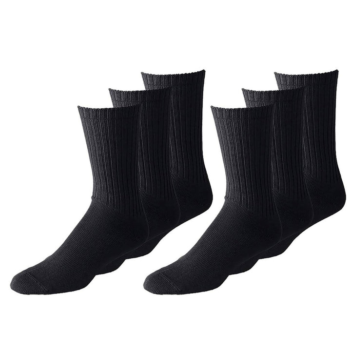 Daily Basic Unisex Sports Crew Cotton Socks 48 Pack Black White Grey Image 1