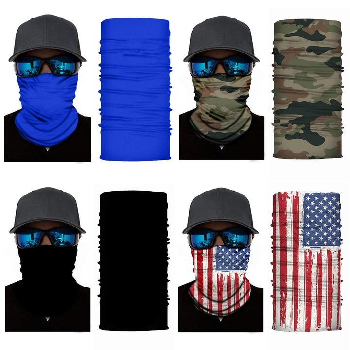 Face Cover Mask Neck Gaiter Elastic and Microfiber Tube Neck Warmer- Pack of 4 Image 1