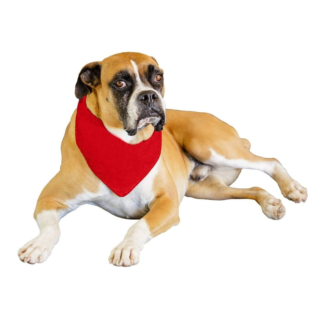 Jordefano Extra Large Solid Polyester Dog Bandana Triangle Neckerchief 40x26 Image 2