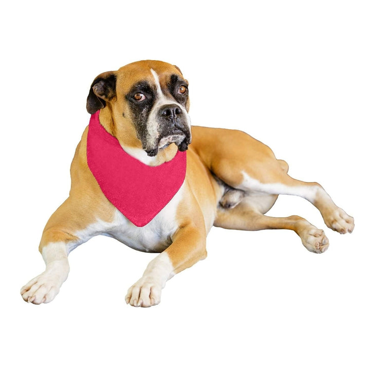 Jordefano Extra Large Solid Polyester Dog Bandana Triangle Neckerchief 40x26 Image 8