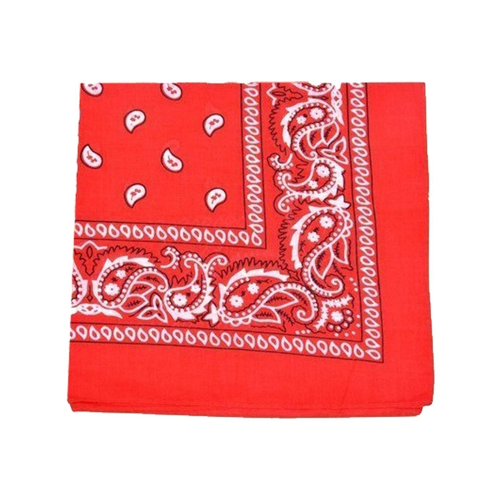 Mechaly Extra Large Quality Polyester Paisley Print Bandana 27 x 27 Inches Image 2