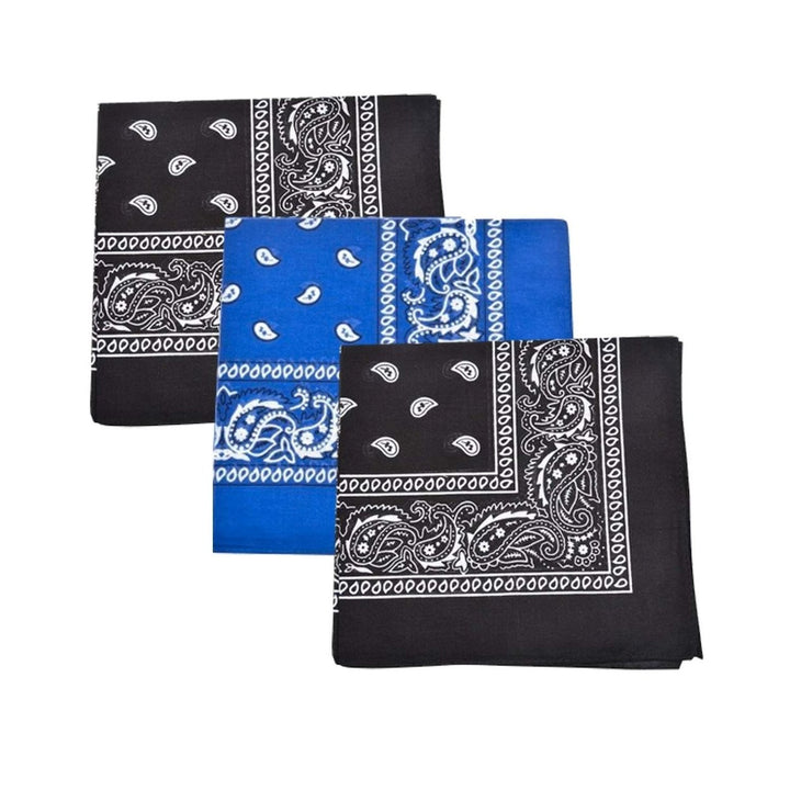 Mechaly 100% Cotton Paisley Bandanas Set 3 Pack 22x22 Inches Various Colors Image 4