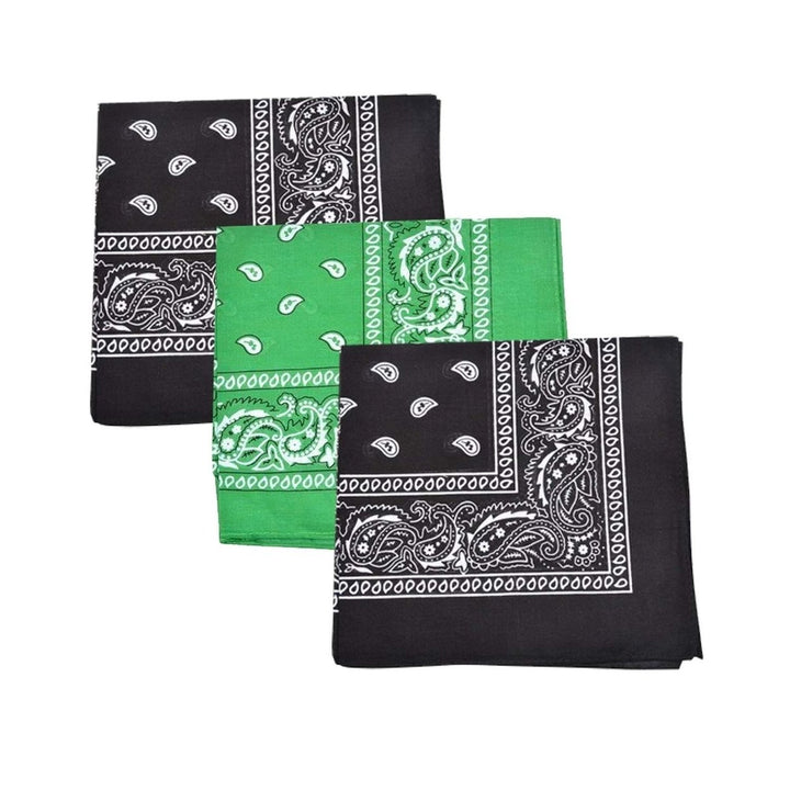 Mechaly 100% Cotton Paisley Bandanas Set 3 Pack 22x22 Inches Various Colors Image 7