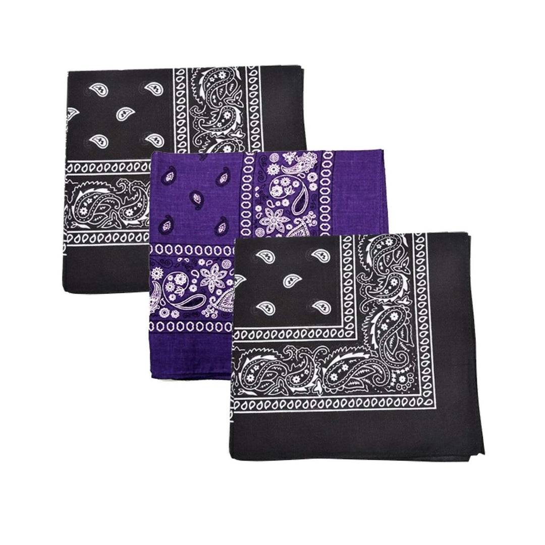 Mechaly 100% Cotton Paisley Bandanas Set 3 Pack 22x22 Inches Various Colors Image 8