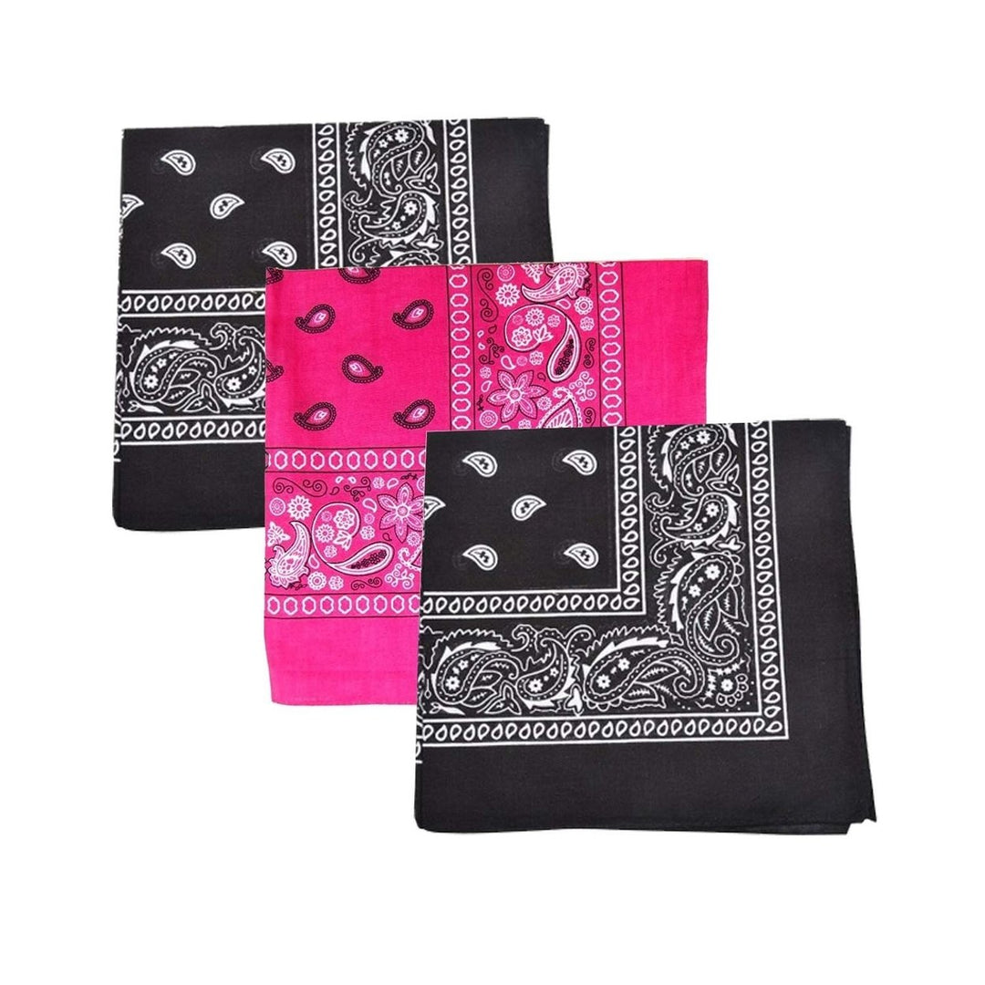 Mechaly 100% Cotton Paisley Bandanas Set 3 Pack 22x22 Inches Various Colors Image 9