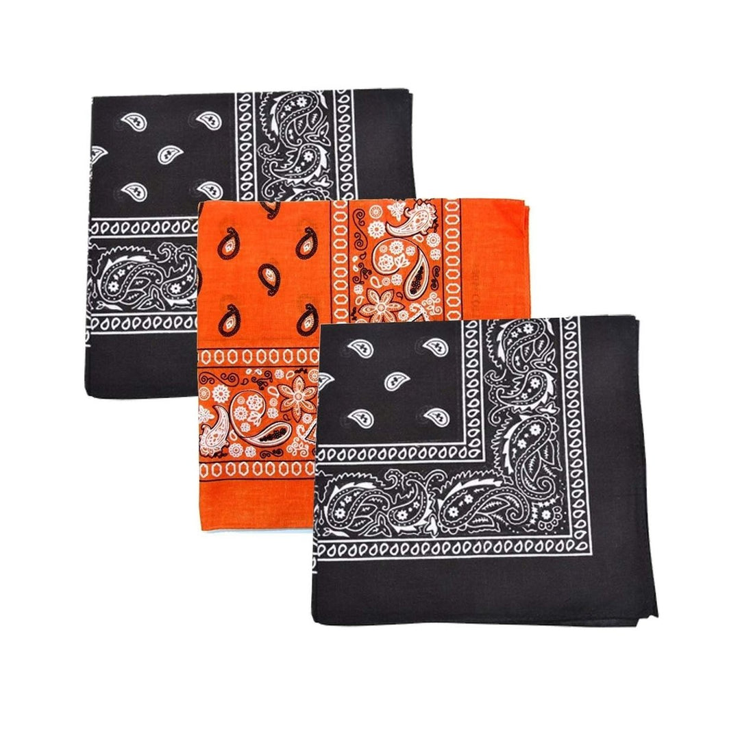 Mechaly 100% Cotton Paisley Bandanas Set 3 Pack 22x22 Inches Various Colors Image 10