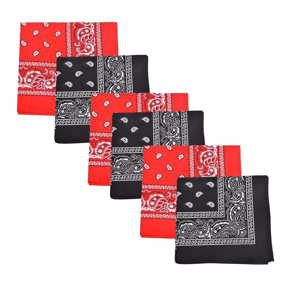 Mechaly Paisley 100% Cotton Bandanas - 6 Pack Image 2