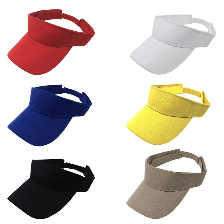 6 Pack Adjustable Sports Visor Caps Polyester Summer Outdoor Hats One Size Image 4