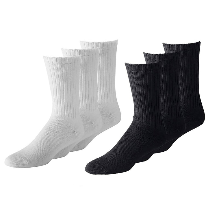 Mechaly 12 Pack Unisex Cotton Crew and Low Cut Socks Solid Colors Comfort Image 4