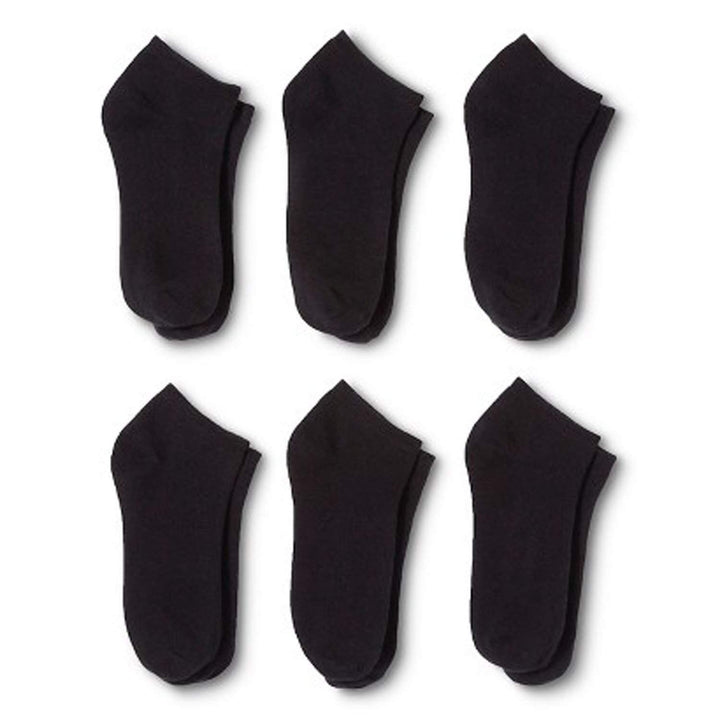 Uni Style Polyester Low Cut No Show Socks 12 Pack Black White Comfort Fit Image 1