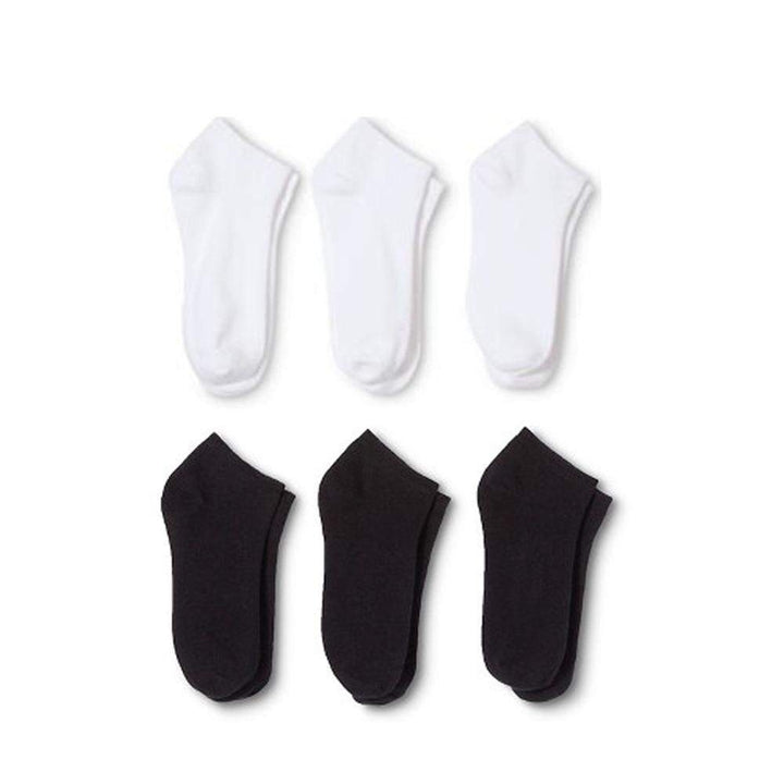 Uni Style Polyester Low Cut No Show Socks 12 Pack Black White Comfort Fit Image 2