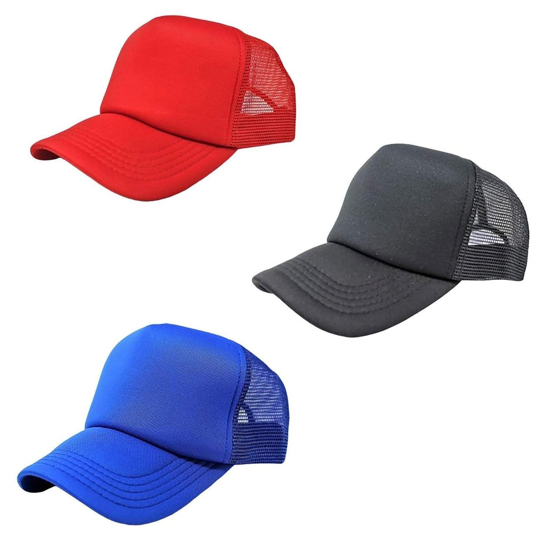 Mechaly Pack of 3 Adjustable Trucker Hats Mesh Caps Custom Embroidery Poly-Foam Image 4