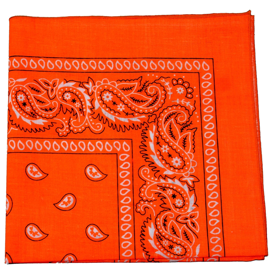 Qraftsy Neon Paisley Bandana 100% Cotton 22x22 Available in 1 or 3 Pack Image 2