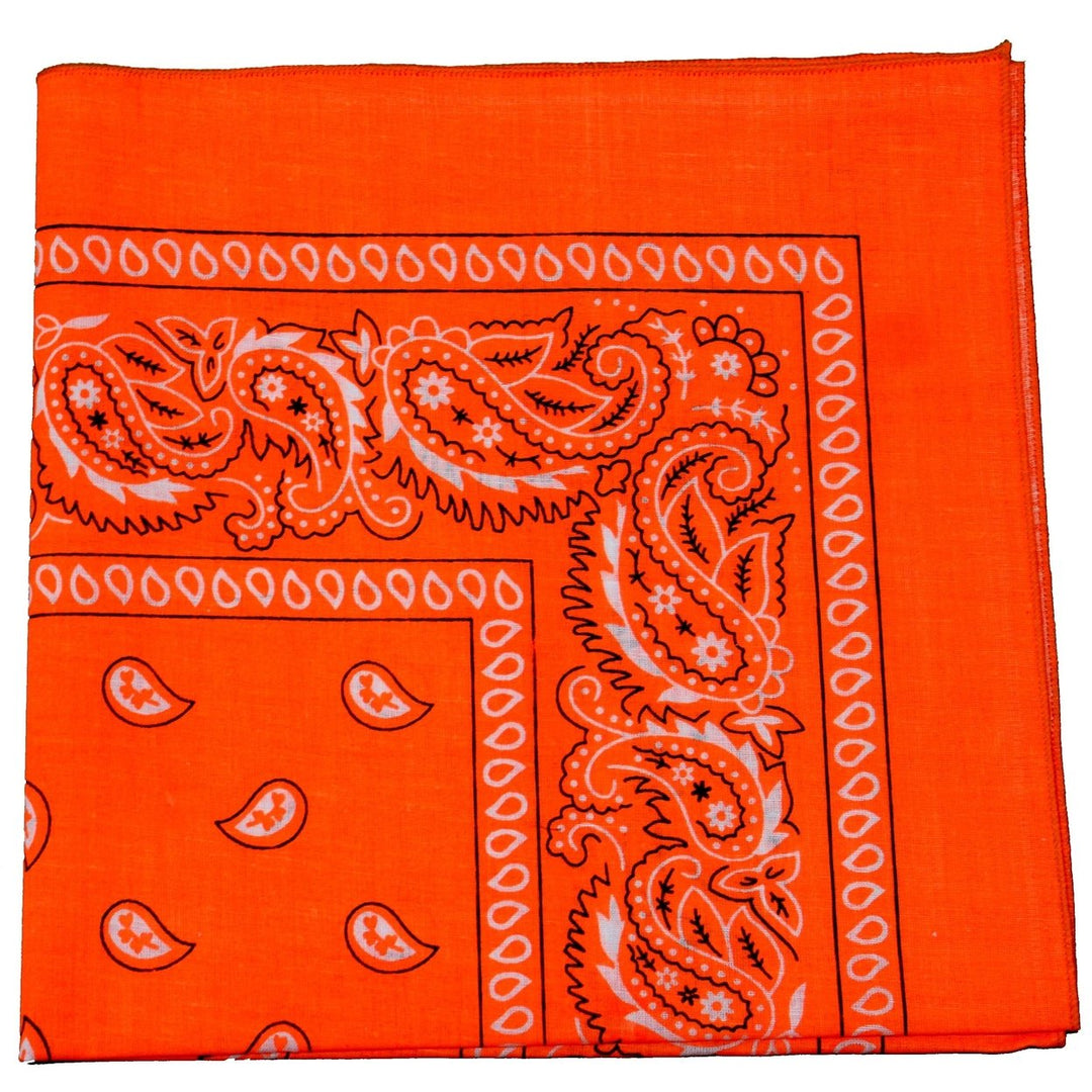 Qraftsy Neon Paisley Bandana 100% Cotton 22x22 Available in 1 or 3 Pack Image 1