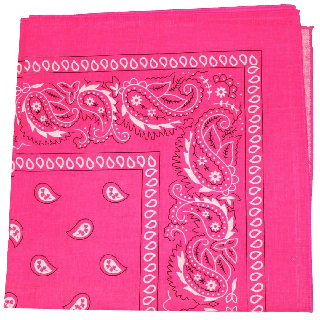 Qraftsy Neon Paisley Bandana 100% Cotton 22x22 Available in 1 or 3 Pack Image 3