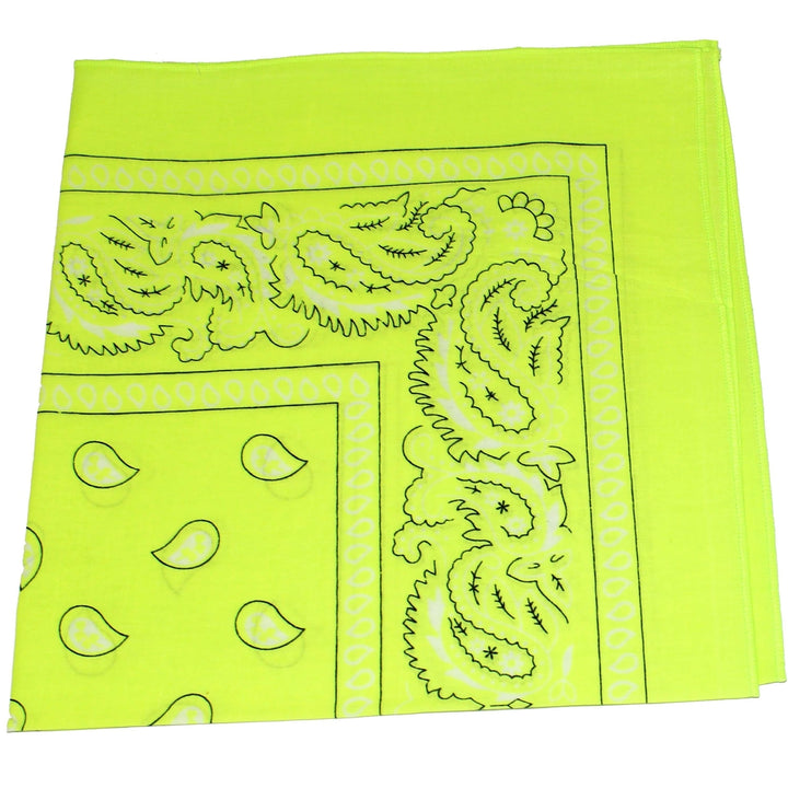 Qraftsy Neon Paisley Bandana 100% Cotton 22x22 Available in 1 or 3 Pack Image 4