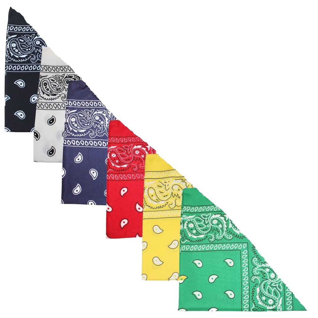 Qraftsy Set of 3 Paisley Polyester Dog and Cats Bandana Triangle Bibs - Regular Size and Washable Image 1