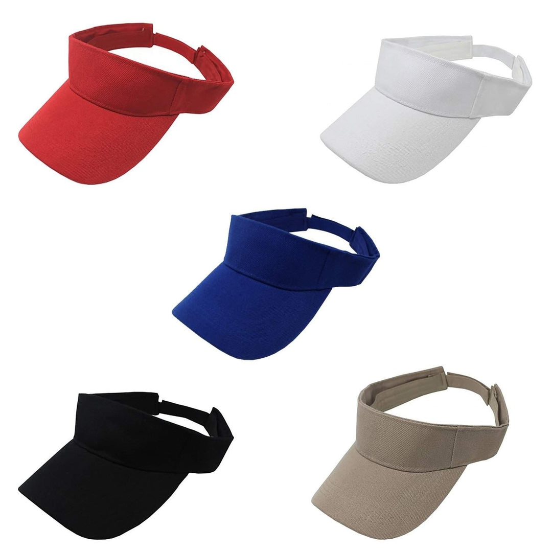 Pack of 5 Adjustable Sun Visor Caps Sports Hats Lightweight Polyester Image 4