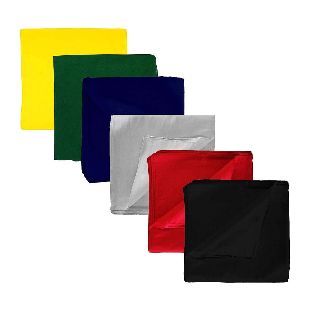 Set of 9 Solid Color 100% Polyester Bandanas 22x22 Unisex for Men Women Image 12