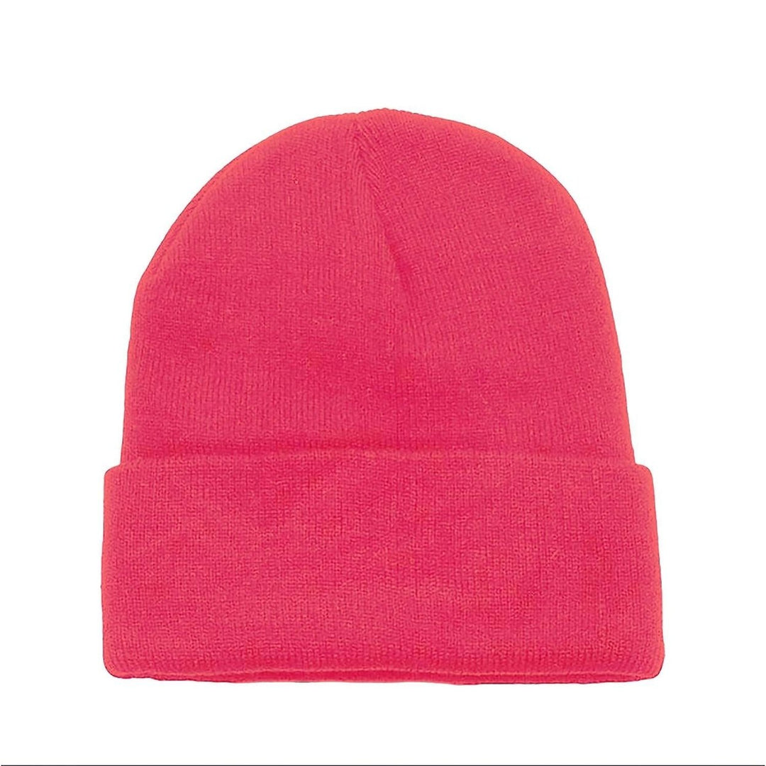 Unisex Long Cuffed Beanie Skullies 100% Acrylic Warm Hat for Men Women Image 1