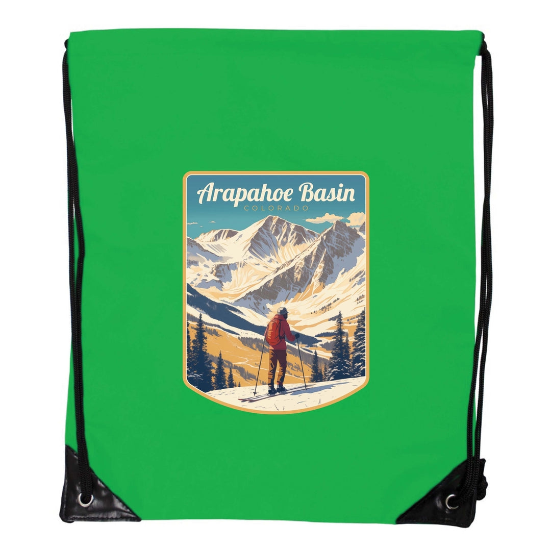 Arapahoe Basin Design A Souvenir Cinch Bag with Drawstring Backpack Image 3