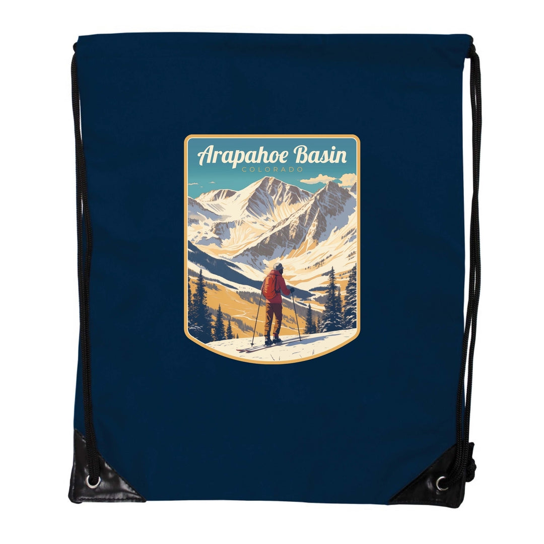 Arapahoe Basin Design A Souvenir Cinch Bag with Drawstring Backpack Image 4