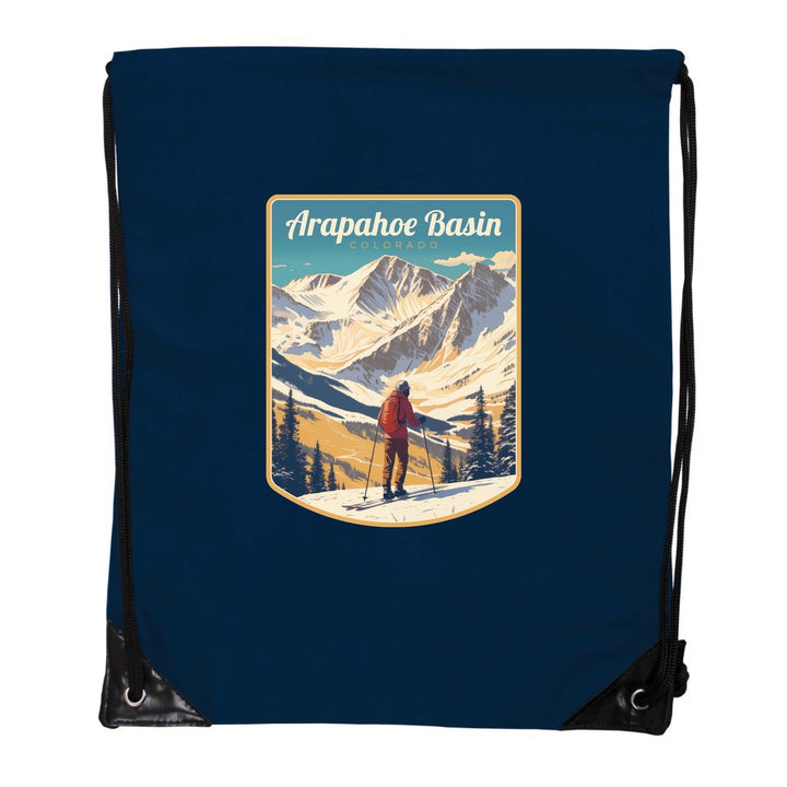 Arapahoe Basin Design A Souvenir Cinch Bag with Drawstring Backpack Image 4