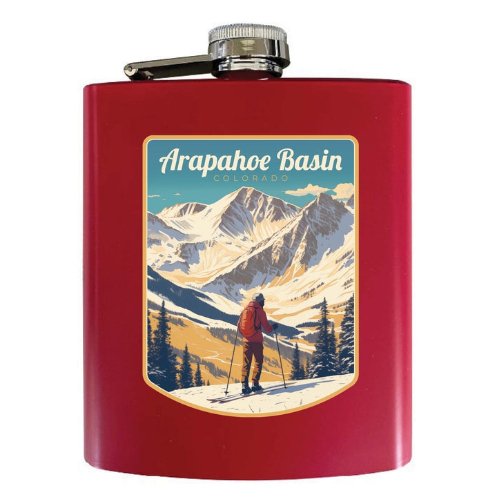 Arapahoe Basin Design A Souvenir 7 oz Steel Flask Matte Finish Image 4