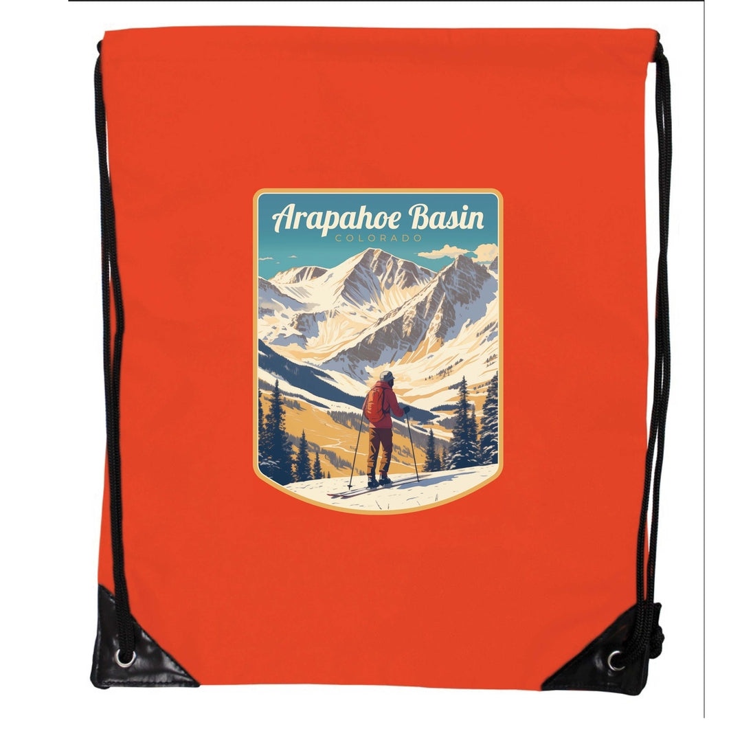 Arapahoe Basin Design A Souvenir Cinch Bag with Drawstring Backpack Image 4