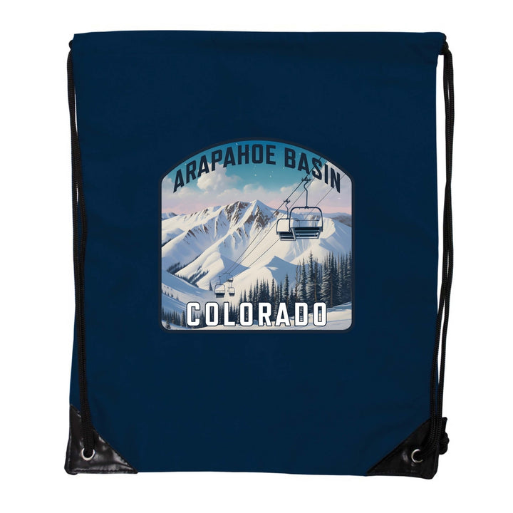 Arapahoe Basin Design B Souvenir Cinch Bag with Drawstring Backpack Image 4