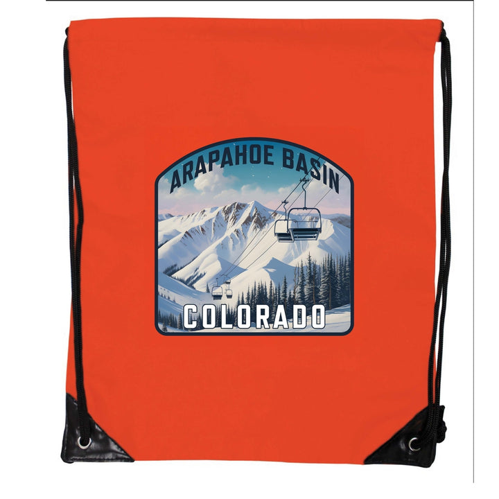 Arapahoe Basin Design B Souvenir Cinch Bag with Drawstring Backpack Image 4