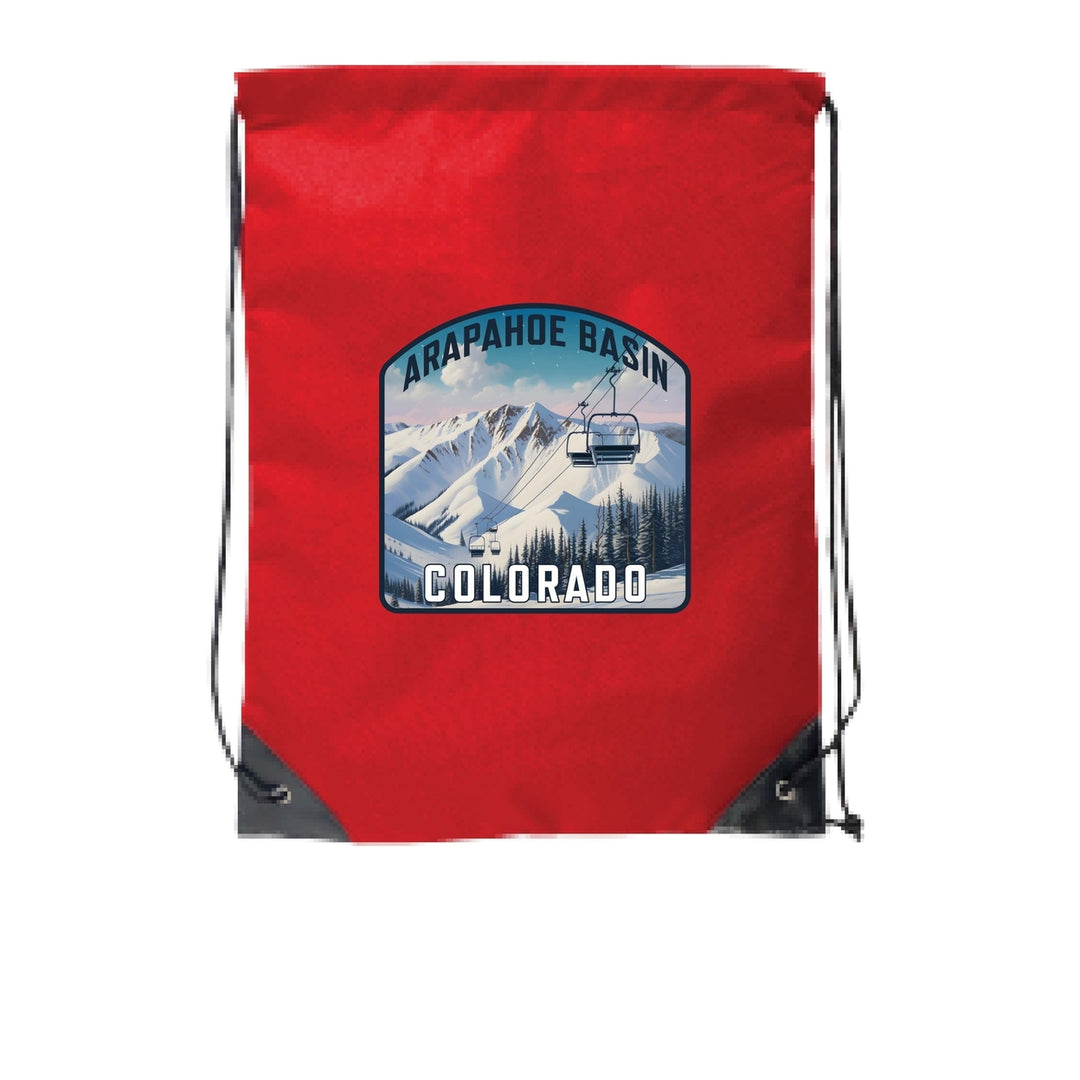 Arapahoe Basin Design B Souvenir Cinch Bag with Drawstring Backpack Image 6