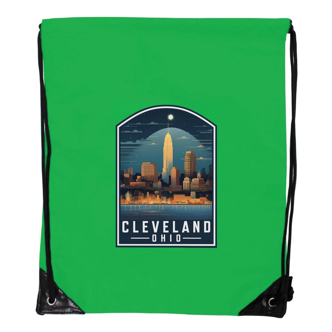 Cleveland Ohio Design A Souvenir Cinch Bag with Drawstring Backpack Image 1