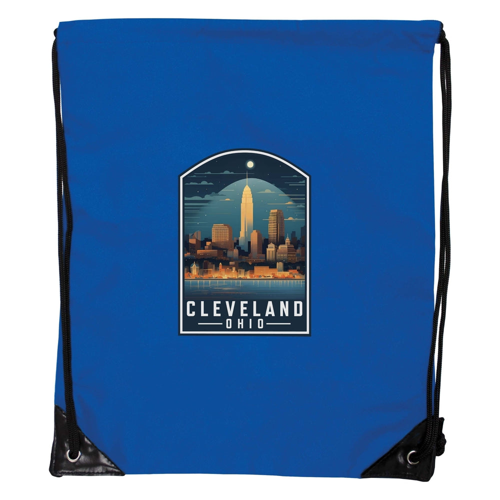 Cleveland Ohio Design A Souvenir Cinch Bag with Drawstring Backpack Image 2