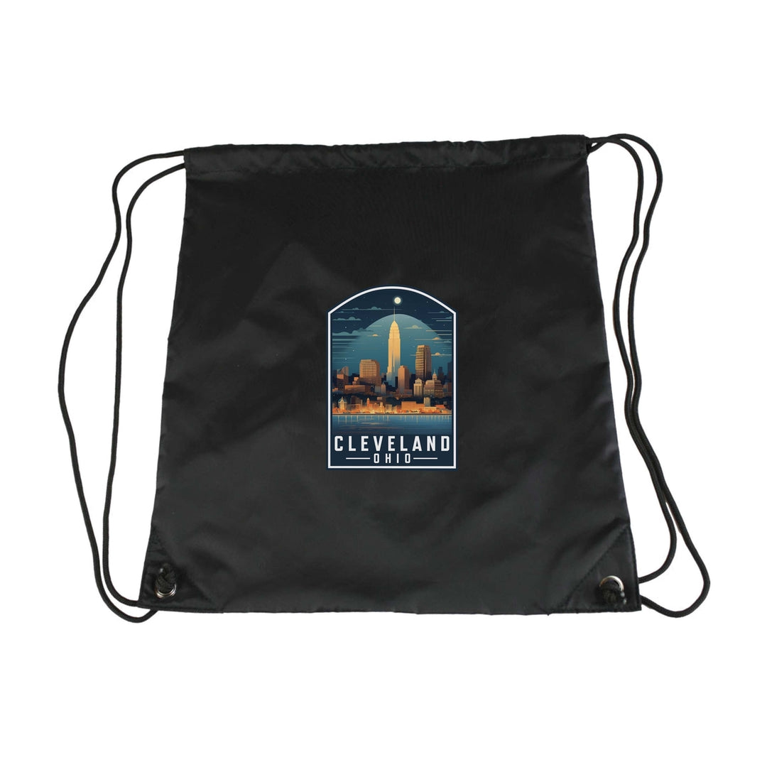 Cleveland Ohio Design A Souvenir Cinch Bag with Drawstring Backpack Image 3