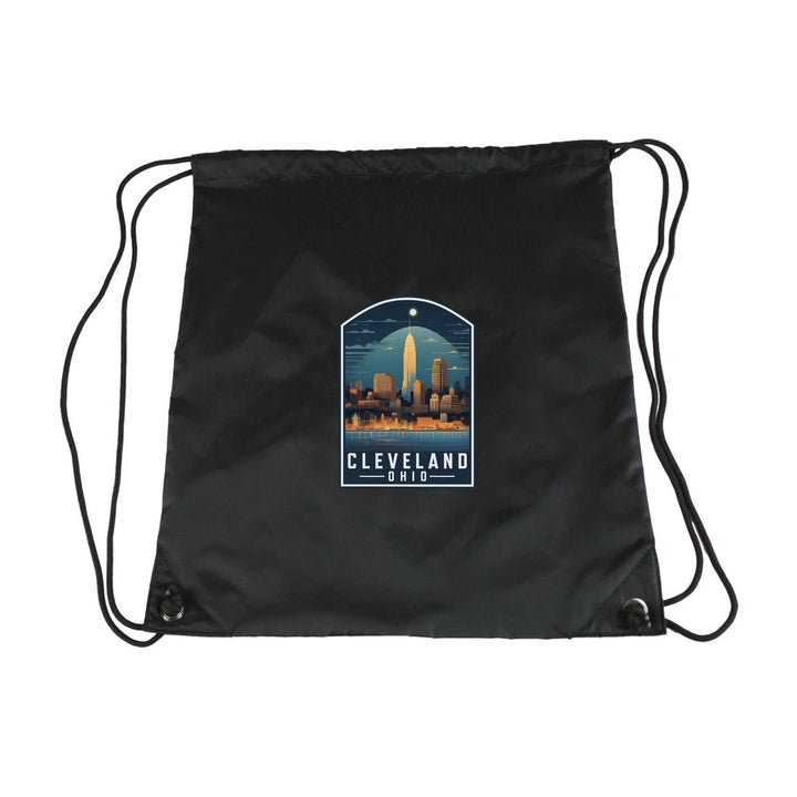 Cleveland Ohio Design A Souvenir Cinch Bag with Drawstring Backpack Image 1