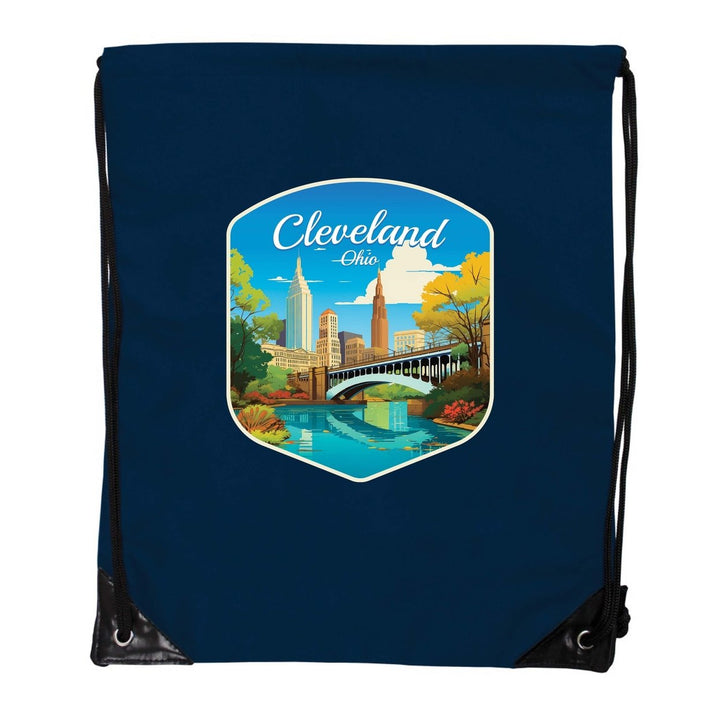 Cleveland Ohio Design B Souvenir Cinch Bag with Drawstring Backpack Image 1