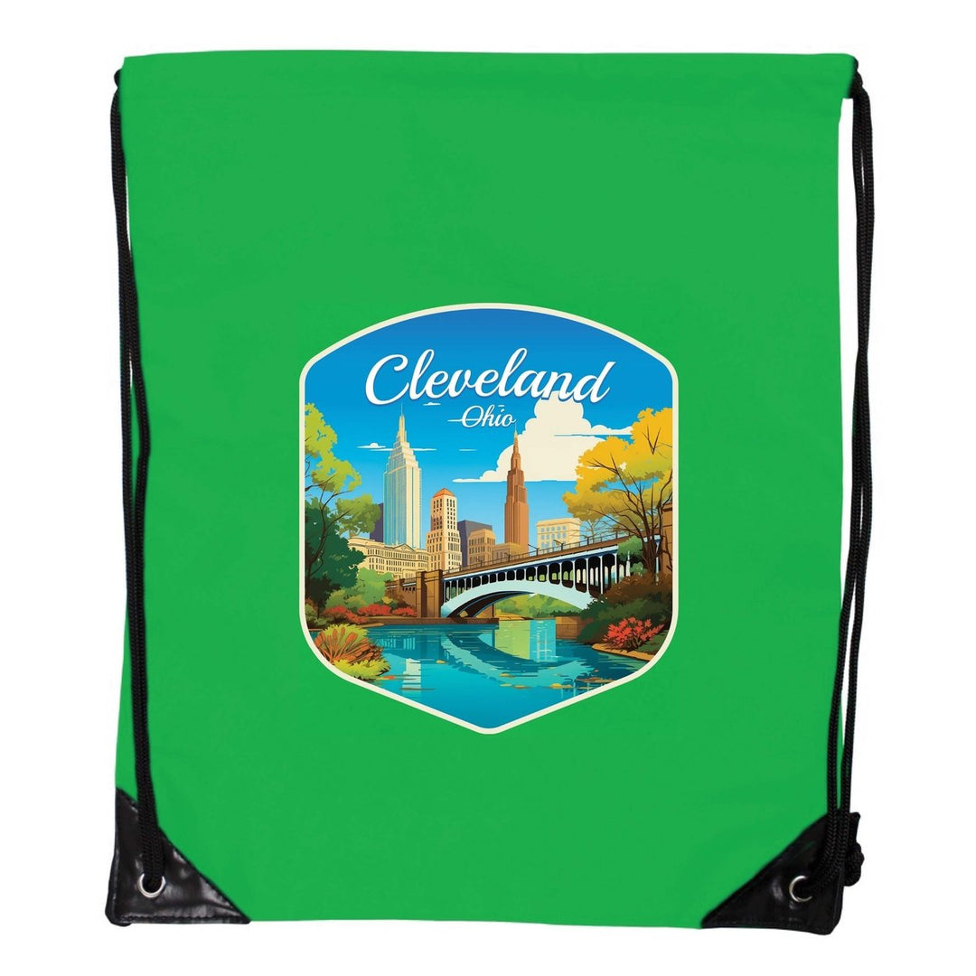 Cleveland Ohio Design B Souvenir Cinch Bag with Drawstring Backpack Image 1