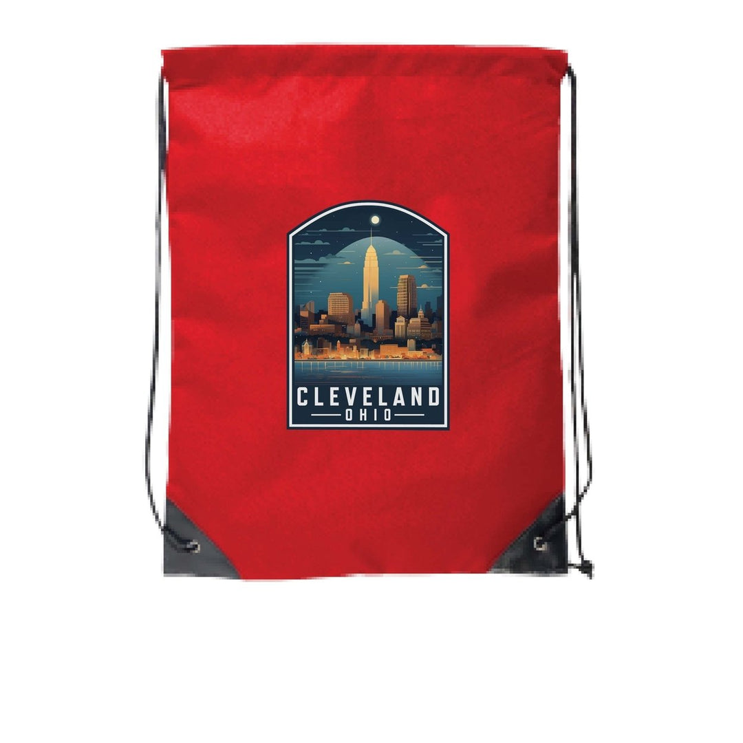 Cleveland Ohio Design A Souvenir Cinch Bag with Drawstring Backpack Image 1