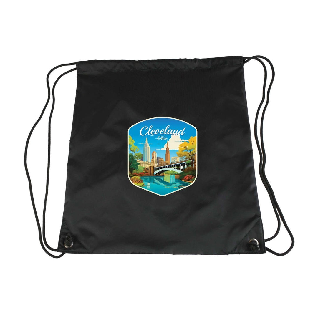 Cleveland Ohio Design B Souvenir Cinch Bag with Drawstring Backpack Image 1