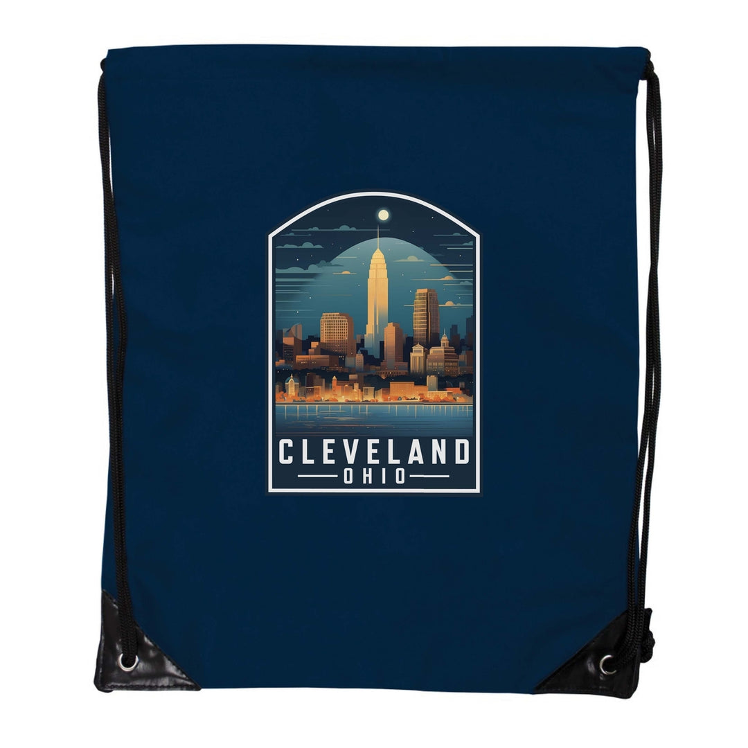 Cleveland Ohio Design A Souvenir Cinch Bag with Drawstring Backpack Image 6