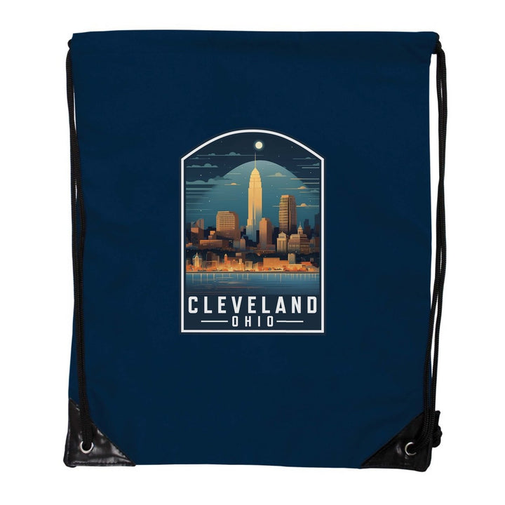 Cleveland Ohio Design A Souvenir Cinch Bag with Drawstring Backpack Image 1