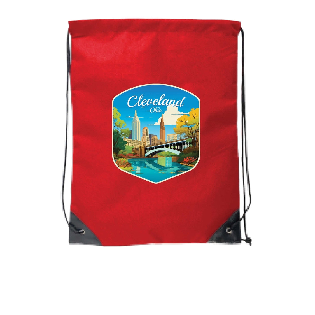 Cleveland Ohio Design B Souvenir Cinch Bag with Drawstring Backpack Image 4