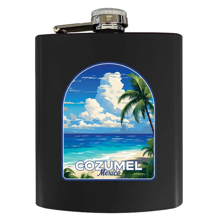Cozumel Mexico Design C Souvenir 7 oz Steel Flask Matte Finish Image 3