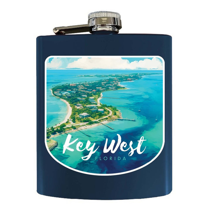 Key West Florida Design A Souvenir 7 oz Steel Flask Matte Finish Image 3