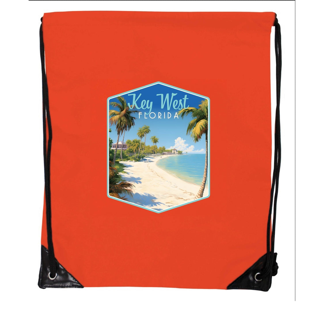 Key West Florida Design B Souvenir Cinch Bag with Drawstring Backpack Image 4