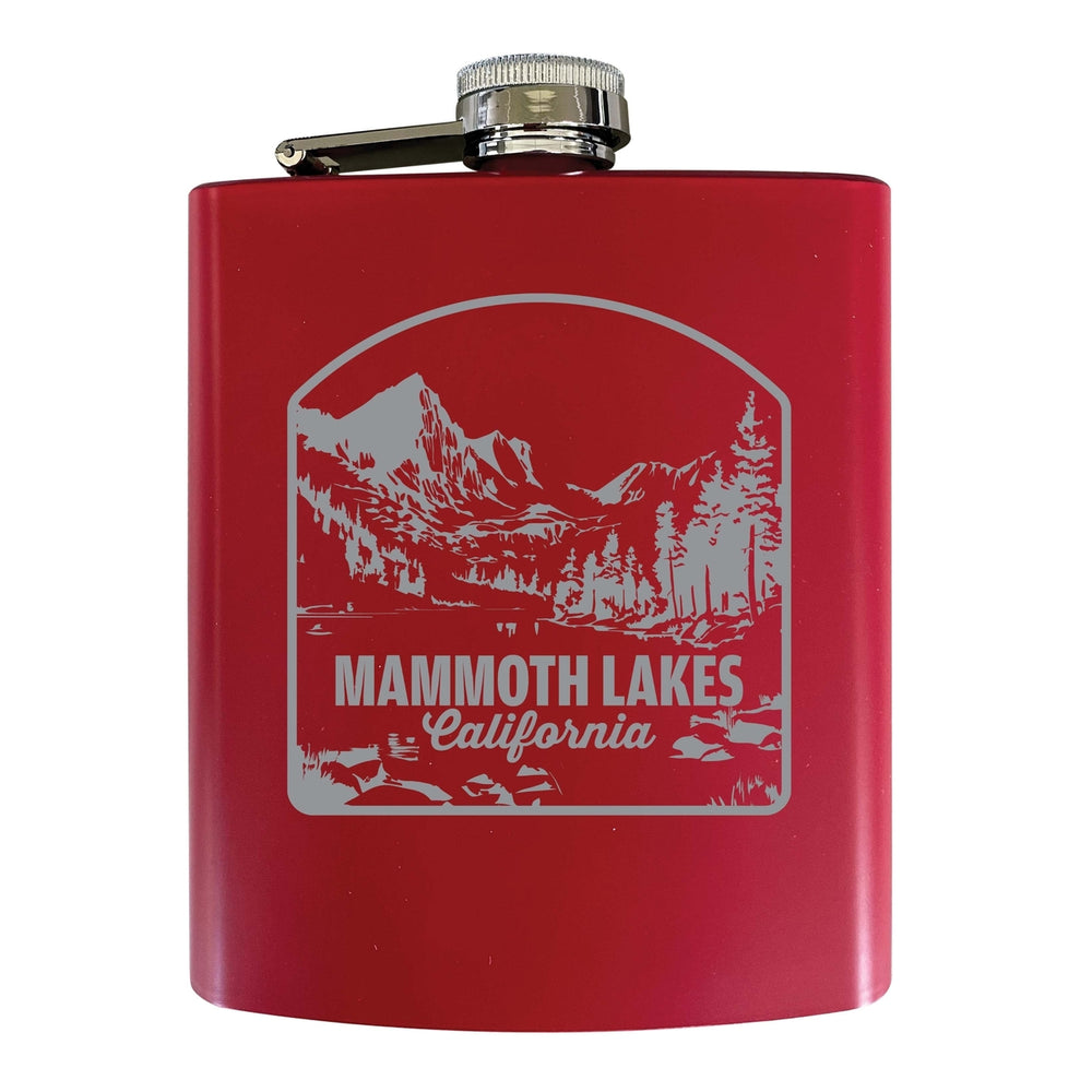 Mammoth Lakes California Souvenir 7 oz Engraved Steel Flask Matte Finish Image 2