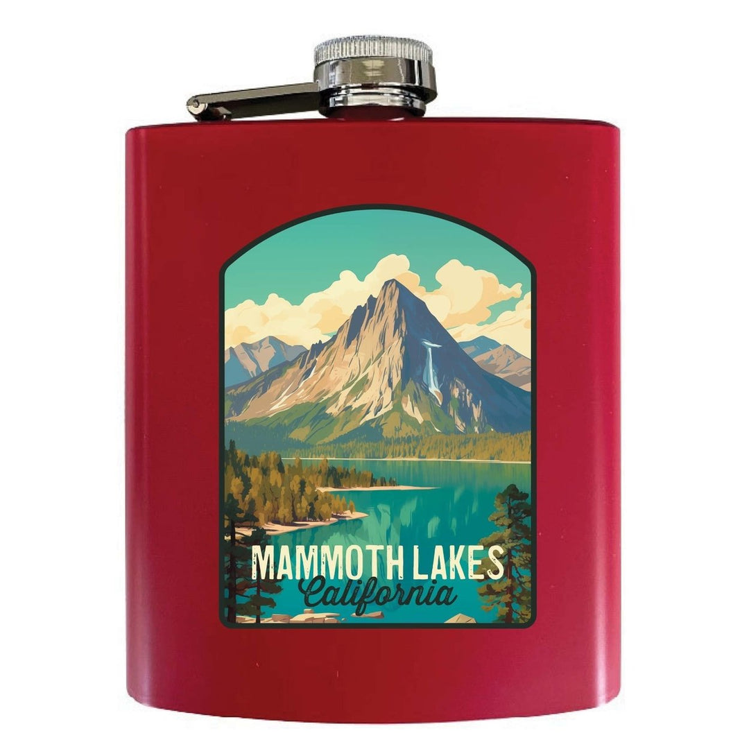 Mammoth Lakes California Design A Souvenir 7 oz Steel Flask Matte Finish Image 1